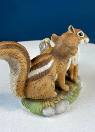 Hand Painted Sweetheart Chipmunks. Masterpiece Porcelain by HOMCO. Fall Home & Retail Decoration. Modern Farmhouse. Table Centerpiece.