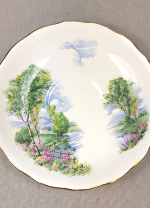 Tea Cup with Saucer by Colclough , Landscape with River and Trees Pattern. Made in England.