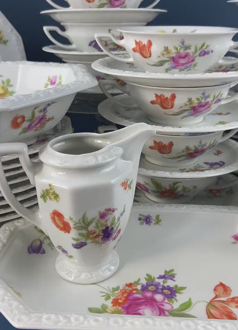 Antique Rosenthal 38 Piece Dinner Set. Classic Stamp, Maria, Florals. Modern Farmhouse. Fine Dining. Luxury Living.
