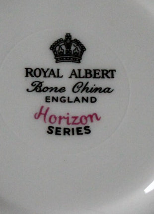 Royal Albert Tea Cup and Saucer with Blue Roses. Horizon Series ,  England.