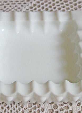 Milk Glass Hobnail Shallow Bowl or Ashtray