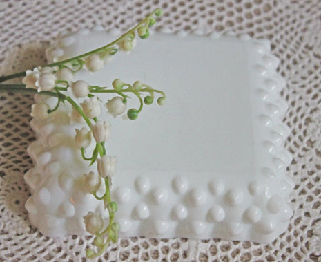 Milk Glass Hobnail Shallow Bowl or Ashtray