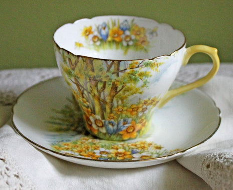 Tea Cup with Saucer by Royal Albert - Daffodil Time Series