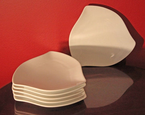 7 Modern Bread or Dessert Plates in Triangle Shape