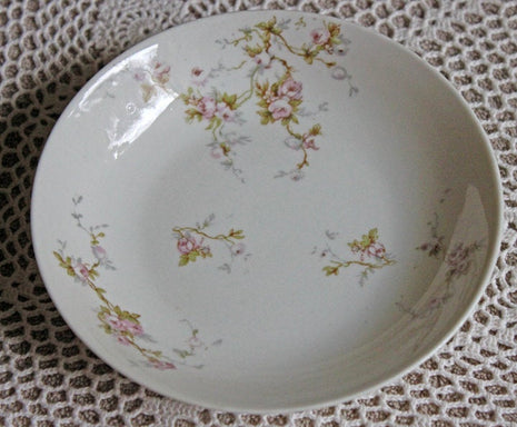 Antique Limoges Redon Berry Bowl - Tiny Pink Roses Pattern