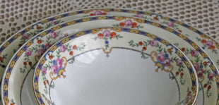 Antique Soup Bowl or Cereal Bowl by Victoria China. Replacement for Soup Bowl in Warwick Pattern Made in Chechoslovakia.