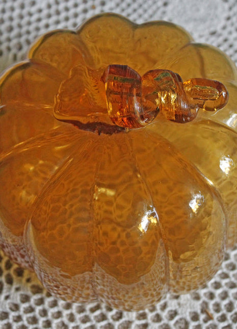 Clear Orange Hand Blown Glass Gourd Home Decor for Fall