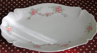 Oval Oberpfaltz Porcelain Platter - Roses Pattern
