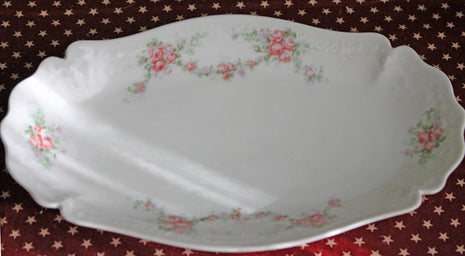 Oval Oberpfaltz Porcelain Platter - Roses Pattern