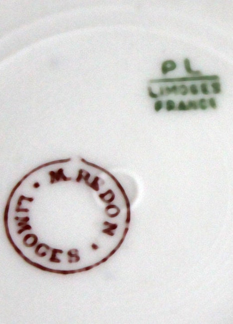 Antique Limoges Redon Berry Bowl - Tiny Pink Roses Pattern