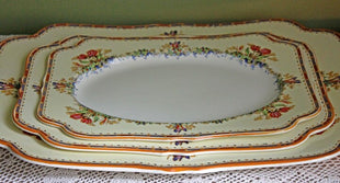 Square Chop Serving Platter by Crown Ducal Ware. Tulip Pattern Chop Plate. Antique  Serving Dish Made in England. Registration No 732597.