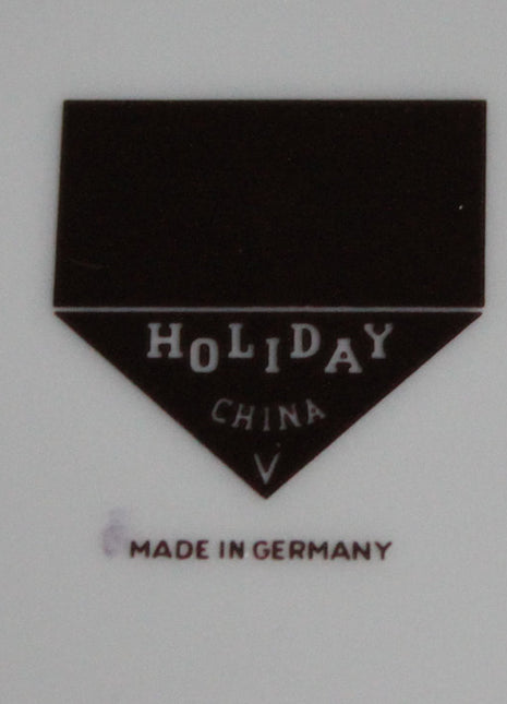 Dinner Plate with Hand Painted Forget Me Not and Gold Rim