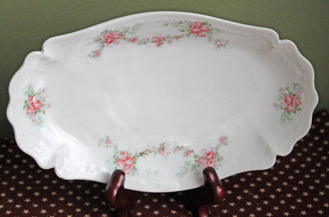 Oval Oberpfaltz Porcelain Platter - Roses Pattern