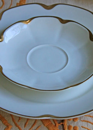 Limoges Porcelain Serving Set - Tea Cup, Saucer, Bread or Salad Plate. FLAWS