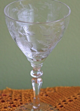 Antique Crystal Claret Set of Six. Genuine Crystal Glasses. Fine Drinkware. Thin Crystal Small Glasses.