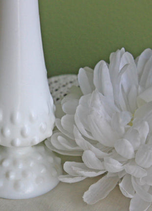 Fenton Glass Swung Bud Vase with Hobnail Decor