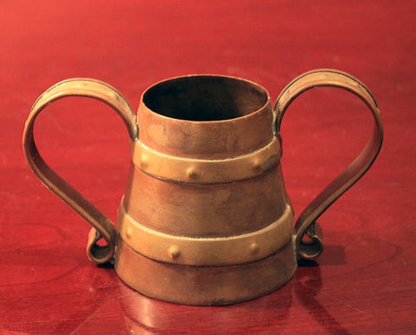 Antique Hand Pounded Brass and Copper Pot - Rustic Home Decor