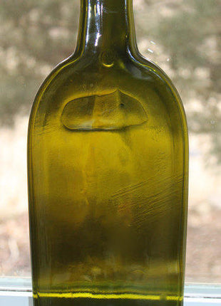 Flattened Wine Bottle with Metal Loop for Hanging