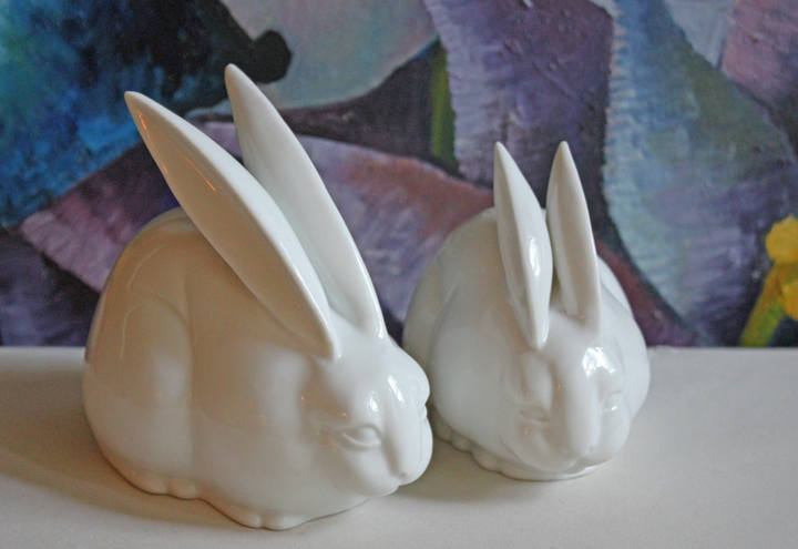 Vintage Porcelain Bunny Couple with Long Ears Figurines – Anything  Discovered