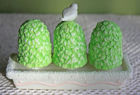 Easter Accessories by Department 56. Three Topiaries with Bird Figurine. Collectibles. Replacements.