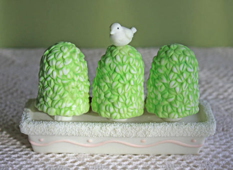 Easter Accessories by Department 56. Three Topiaries with Bird Figurine. Collectibles. Replacements.