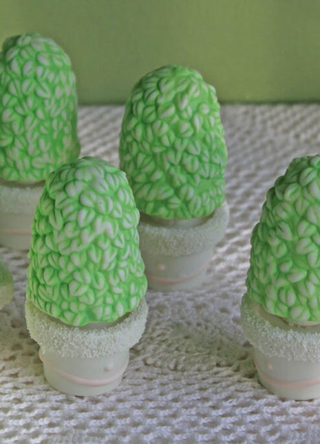 Porcelain Miniature Plants in Pots. Easter Decoration Made by Department 56. Set of Five Easter Plant Figurines.