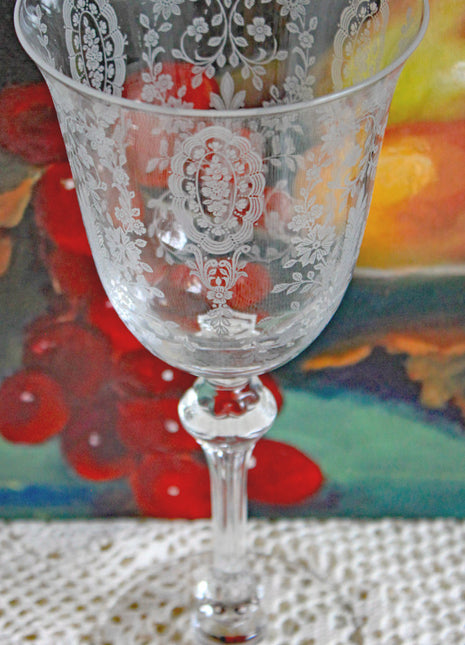 Fostoria Vintage Crystal Water Or Wine Glasses