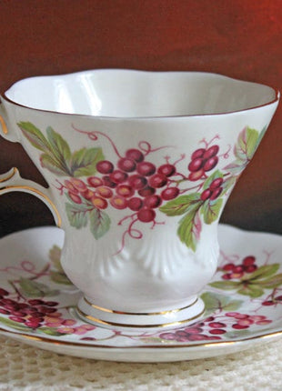 Vintage Royal Albert Cup and Saucer. Friendship Series of 12. Carnation Motif. Fine Bone China Made in England.