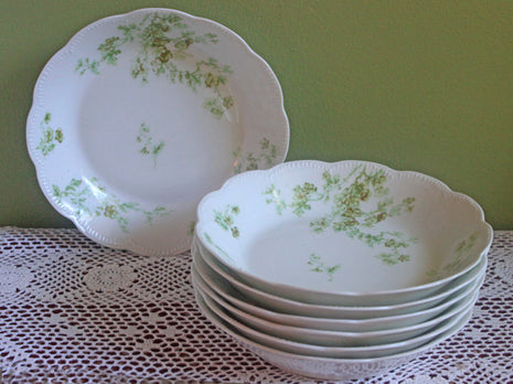 Haviland Limoges Soup Bowls with Floral Pattern - Set of 8