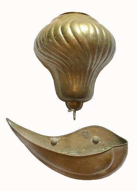 Antique Brass Water Fountain with Faucet / Hanging on the Wall at Home, Garden, Store, or Cafe.