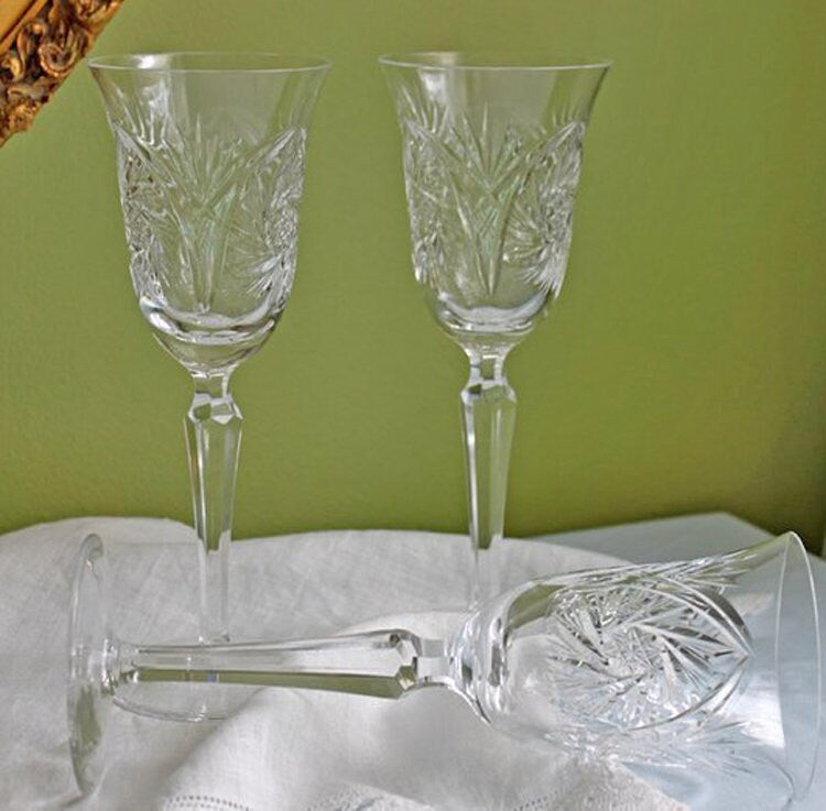 Vintage Crystal Claret Replacement. Genuine Lead Crystal Glasses