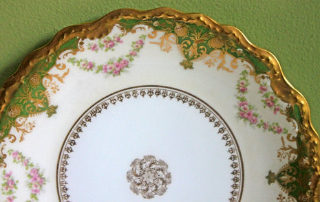 Vintage Hand Painted Display Plate with Gilded Rim by Limoges