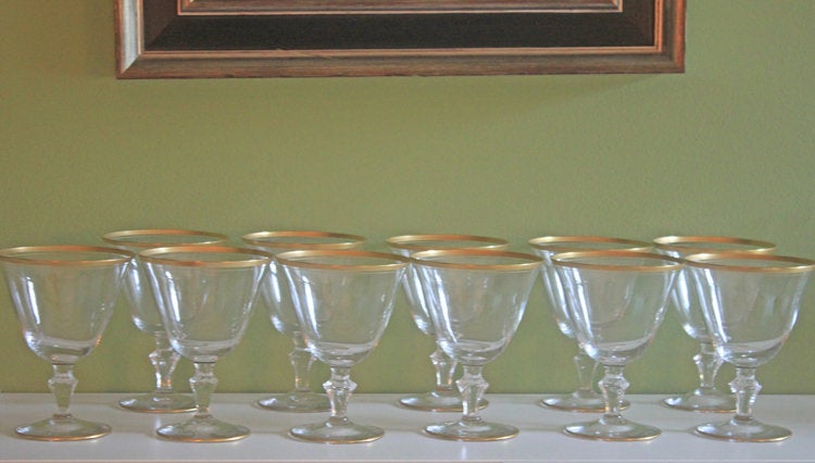 Vintage CRYSTAL Wine Glasses, Set of 4, Royal Doulton, Wellesley Clear, c.  1991-2004, Vintage Water Goblets, Crystal Wedding Gifts