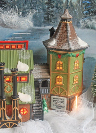 Christmas Department 56 / Apple Valley School / New England Village Series / Hand Painted Porcelain Building with Lights. 1995