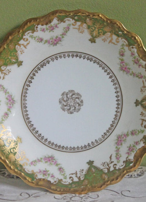 Vintage Hand Painted Display Plate with Gilded Rim by Limoges