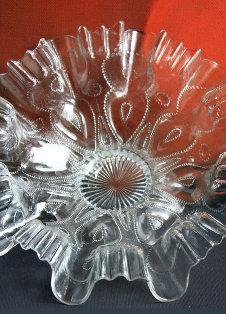 Vintage Depression Glass Bowl. Cabinet Display Bowl