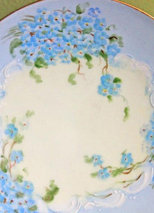 Salad Bread Plate Replacement, by Thomas, Bavaria.  Hand Painted Plate, Sevres.  Plate with Forget Me Not and Gold Rim.