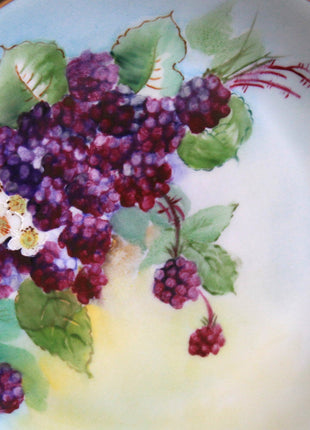 Hutschenreuther Decorative Plate with Hand Painted  Blackberries