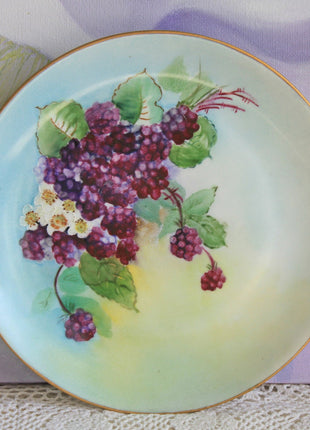 Hutschenreuther Decorative Plate with Hand Painted  Blackberries
