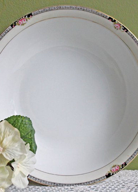 Antique Beechmont Bowl with Reticulated Handles. Hand Painted Bowl by Noritake.