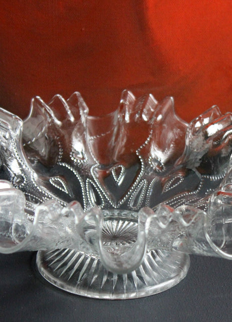 Vintage Depression Glass Bowl. Cabinet Display Bowl