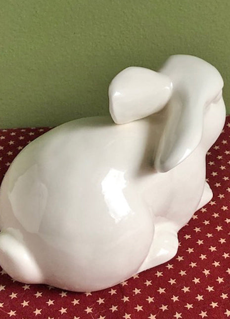 Porcelain Bunny Rabbit Figurine with Cute Whiskers