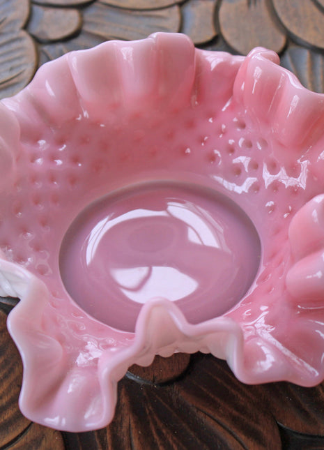 Fenton Pink Milk Glass Bowl