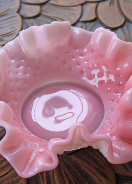 Fenton Pink Milk Glass Bowl
