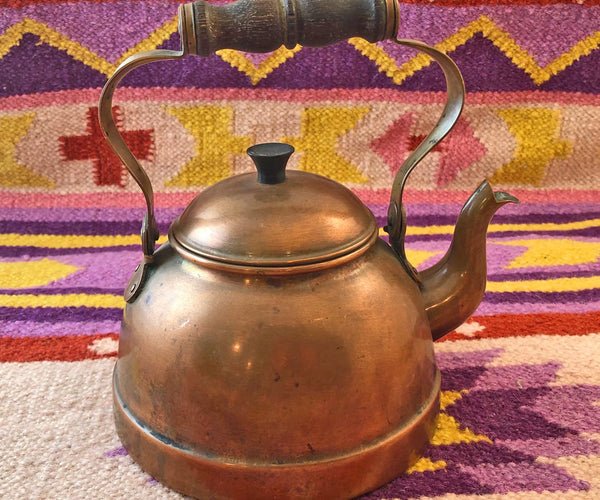 Tagus Tea Pot Made In Portugal No. R.51 Solid Copper Goose Neck Kettle  Vintage
