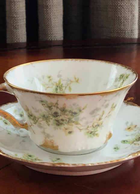 Antique Haviland Limoges Cup, Saucer, and Plate Set.