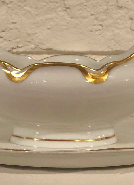 Antique Haviland Limoges Gravy Boat. Silver Anniversary Pattern or Schleiger #19.