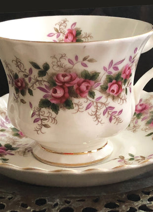 Tea Cup with Saucer by Staffordshire , Royal Patrician. Floral Pattern. Made in England.
