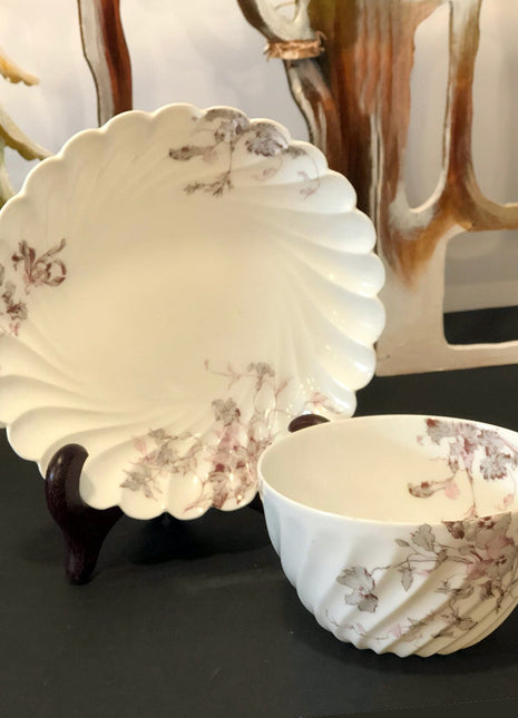 Antique Haviland Limoges Cup and Saucer Made of Thin Porcelain