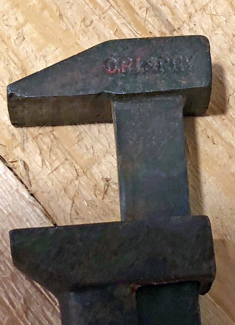 Antigue OPI & PRY Craft Man Wrench. Collectible Manual Tool with Wooden Handle.